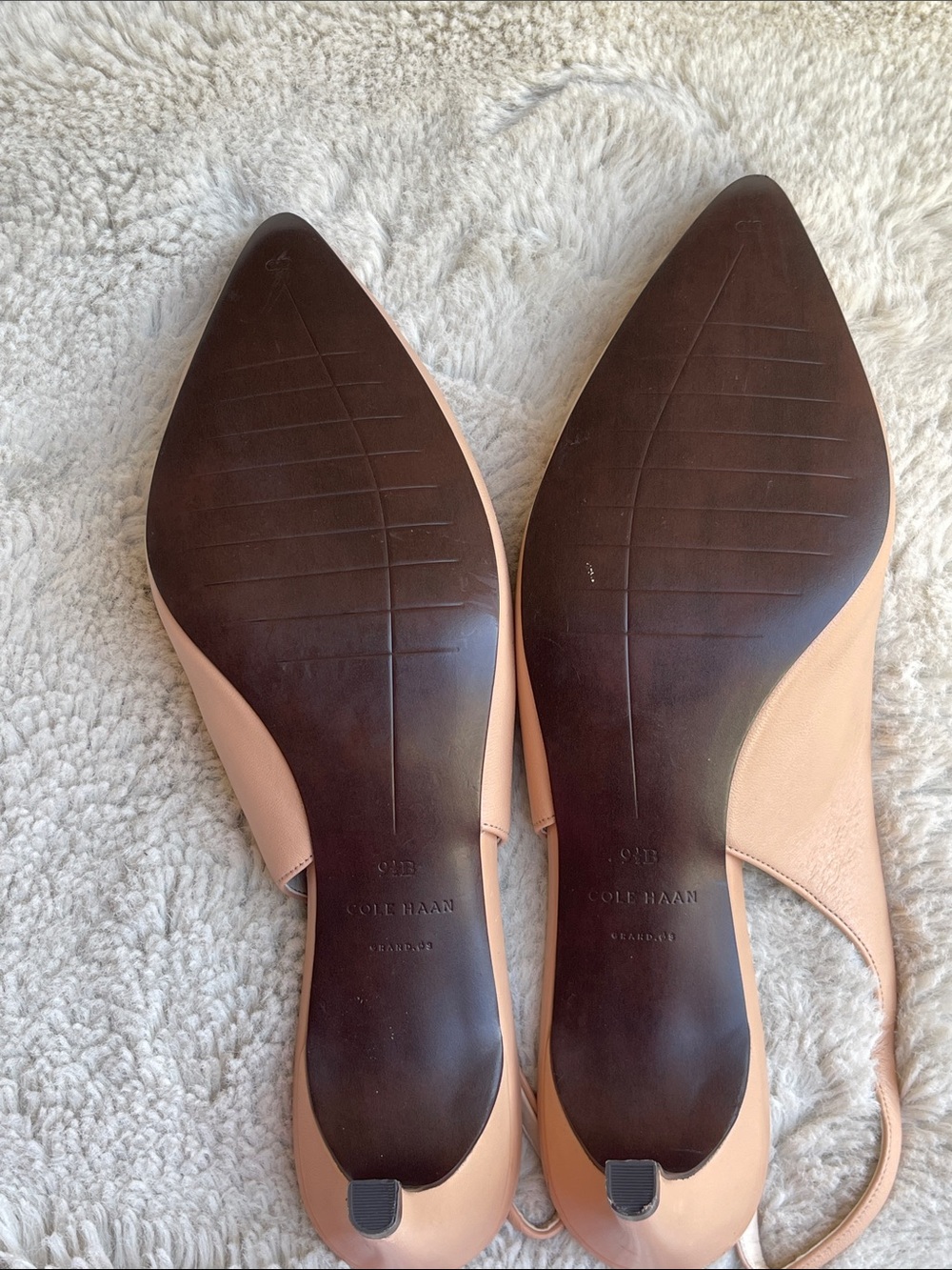 Cole Haan Blush Nude Slingback Pointed-Toe pumps Size 9.5 - Picture 9 of 11
